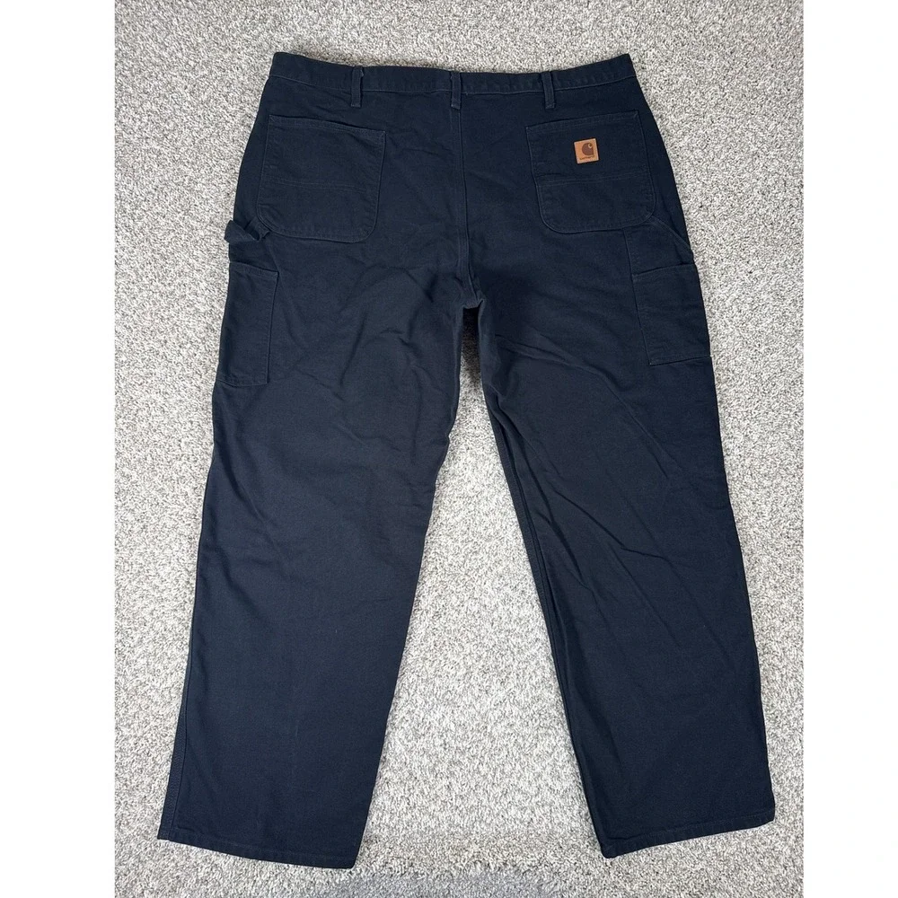 Carhartt Pants Mens 44x32 Black Loose Fit Canvas Carpenter Utility B11‎ BLK Work